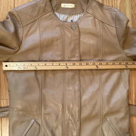 Massimo Dutti Tan Leather Jacket, Tagged large fits medium - Picture 14 of 15